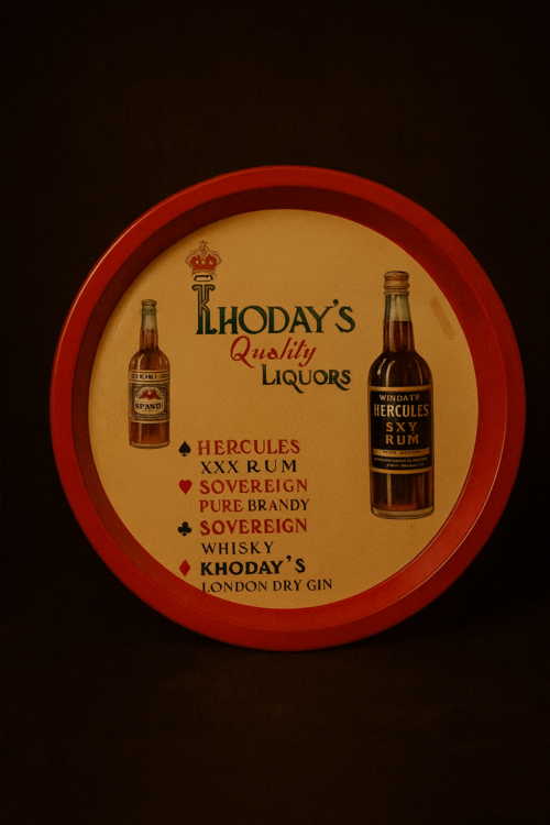Vintage Khoday’s Lithograph Advertising Round Tray (80+ Years Old