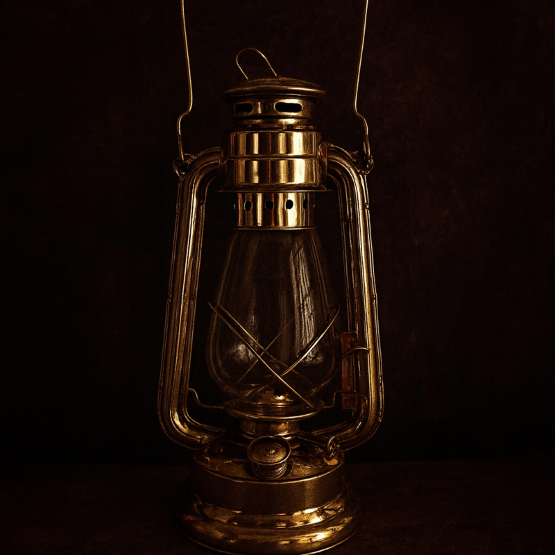 Original Brass Kerosene Lantern – Antique & Functional