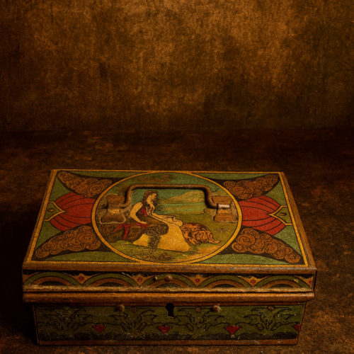 Vintage Tin Lithograph Print Money Box for Children