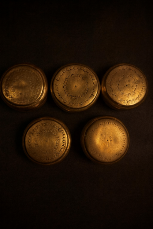 Antique Hand-Carved Brass Box Set – Perfect Diwali Gift (Set of 5)