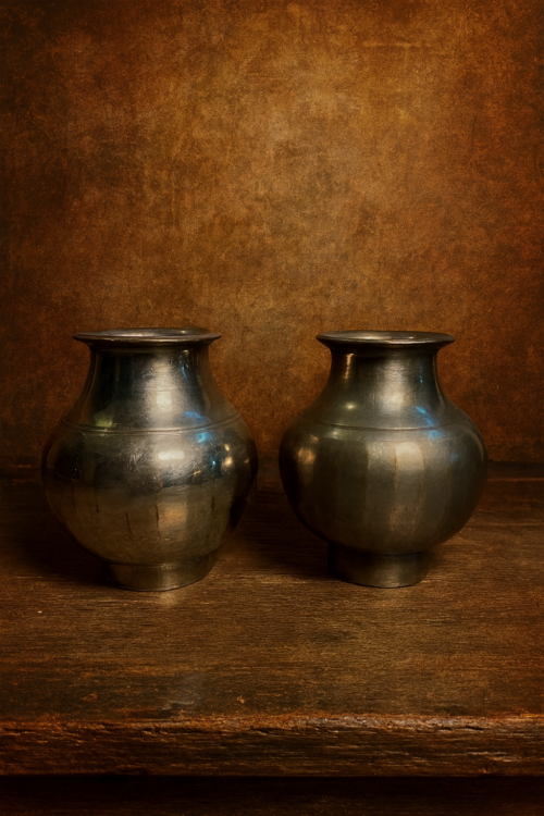 Vintage brass white polished 2 pcs small size pot - Image 5