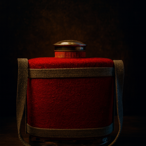 Vintage Wool-Wrapped Tribal Flask (Early 20th Century)