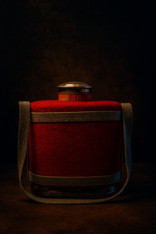 Vintage Wool-Wrapped Tribal Flask (Early 20th Century)