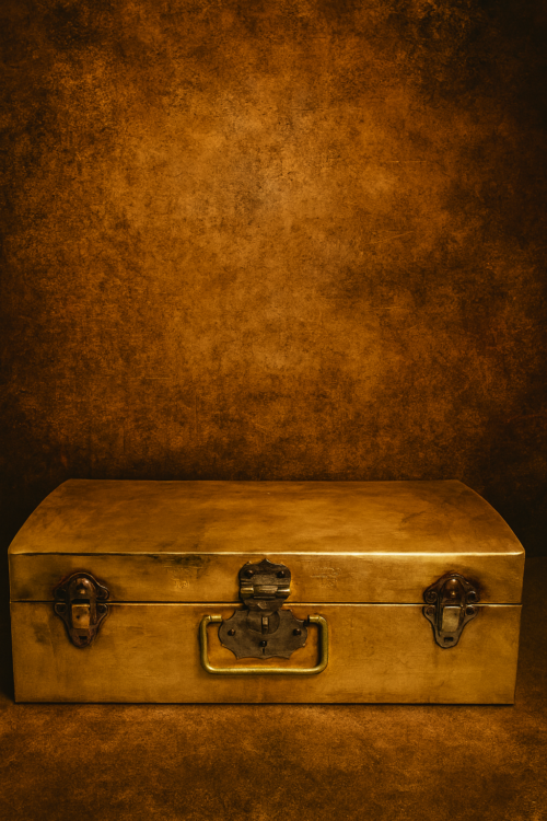Antique Solid Brass Royal Document Trunk – Udaipur Gharana, Rajasthan (125+ Years Old)