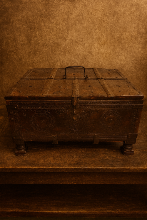 Vintage wooden hand carving box (Sanddok)
