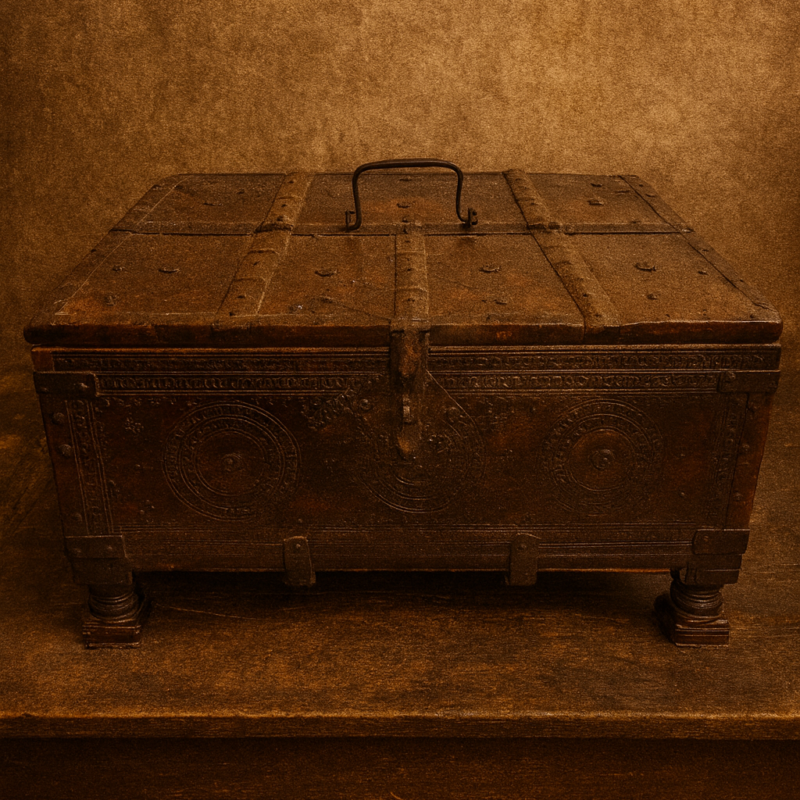 Vintage Wooden Hand Carving Box (Sanddok)