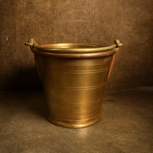 Vintage brass solid weight small size bucket