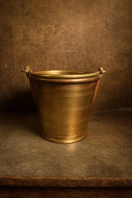 Vintage brass solid weight small size bucket