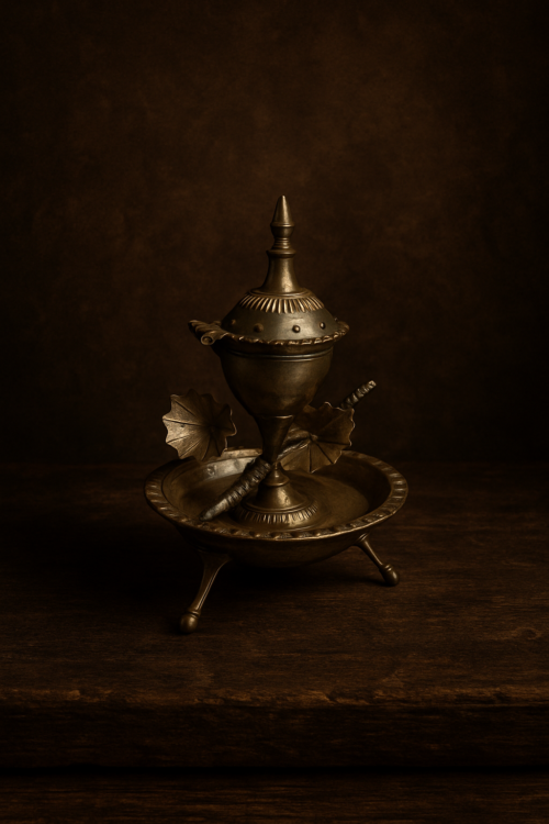 Antique Brass Agarbatti Stand – Handcrafted Heritage Incense Holder - Image 5