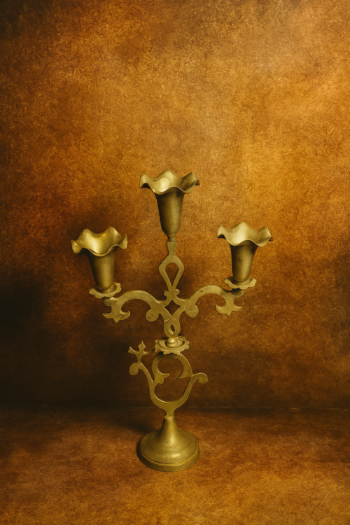 Antique Brass Candle Stand – 130+ Years Old Heritage Piece - Image 3