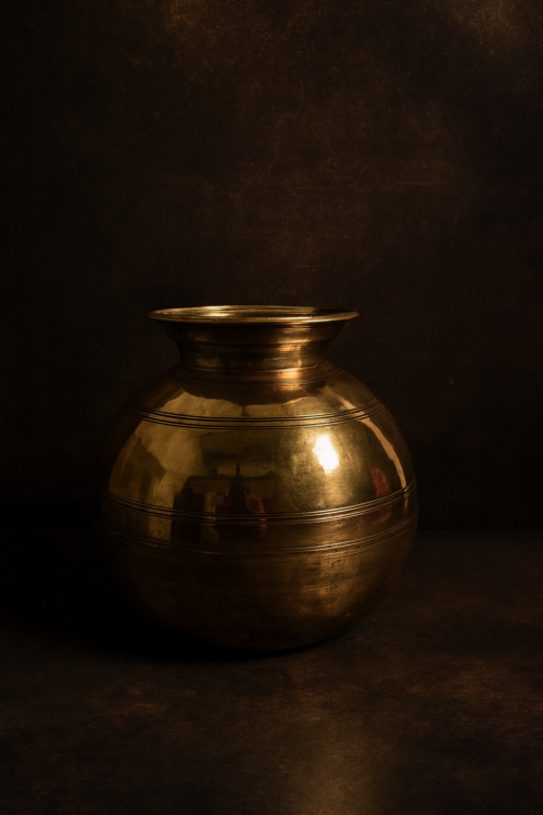 Antique Solid Bronze Pot – Heritage Vessel from Rajasthan