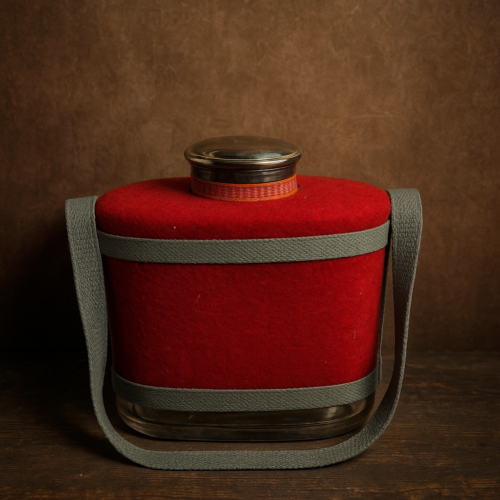 Vintage Wool-Wrapped Tribal Flask (Early 20th Century) - Image 3