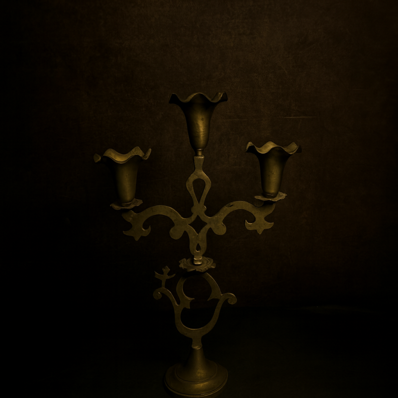 Antique Brass Candle Stand – 130+ Years Old Heritage Piece