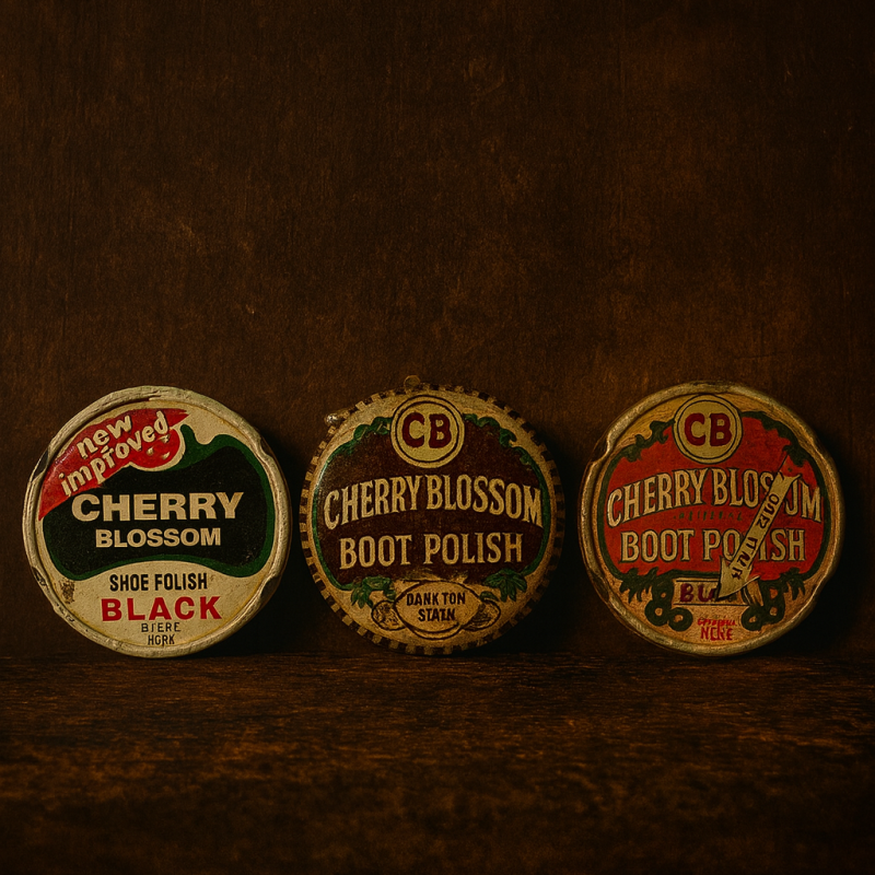 Vintage Cherry Blossom Boot Polish Tins (Set Of 3)