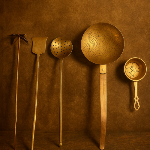 Vintage Brass Ladles – Set of 5