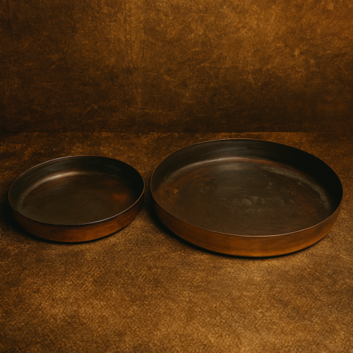 Very Old Small Size Brass Plates – Traditional Handcrafted Thali Set (Vintage Collectible)