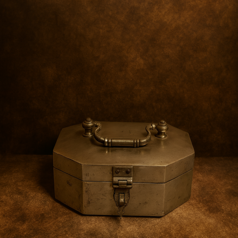 Vintage Brass Paan Daan (White Polished) – Octagonal Heritage Design