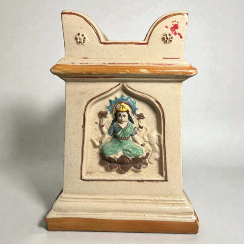 **Vintage Handcrafted Ceramic Temple Shrine