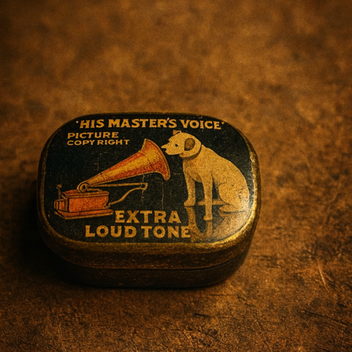 Vintage HMV “His Master’s Voice” Gramophone Needle Tin (With Needles)