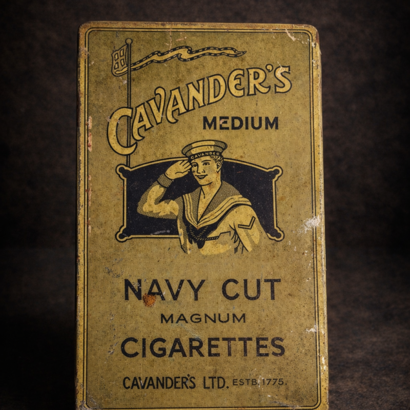 Antique Cavander’S Navy Cut Magnum Cigarettes Tin Box