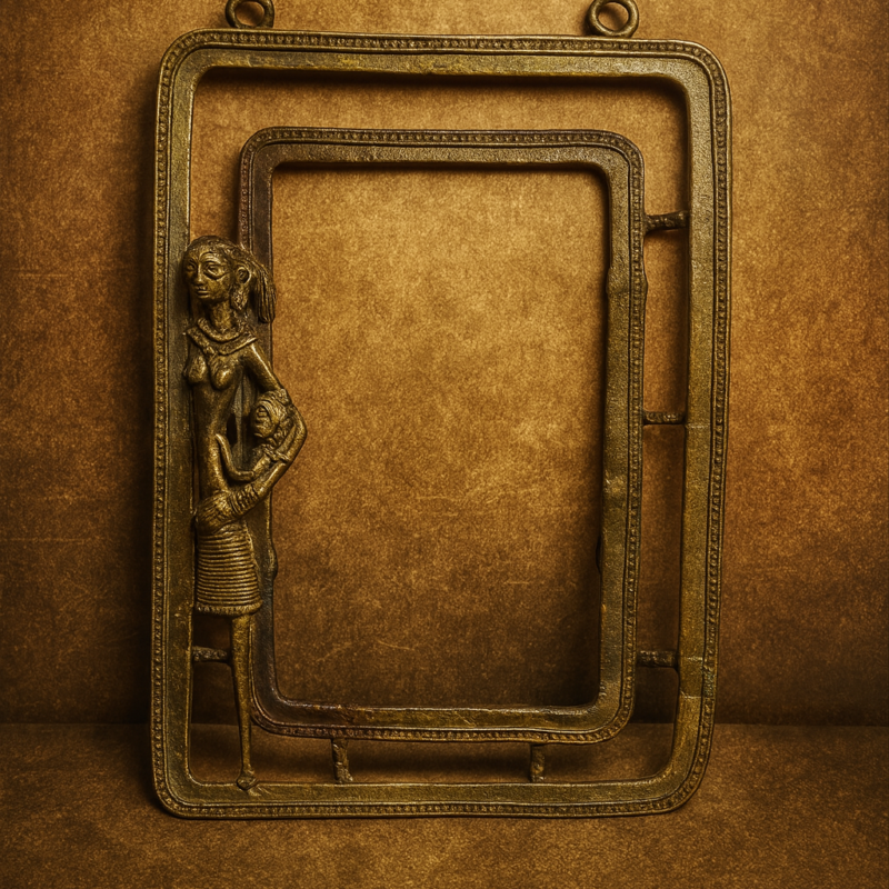 Vintage Tribal Dhokra Brass Photo Frame