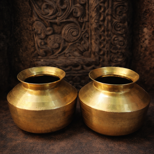 Vintage Solid Bronze Pots (Pair)
