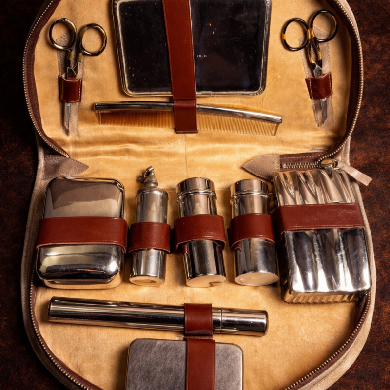 Antique Gentleman’S Grooming & Dressing Travel Kit