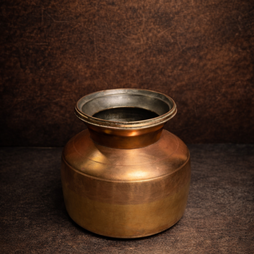 Vintage Heavy Bronze Pot (Solid & Thick Cast)