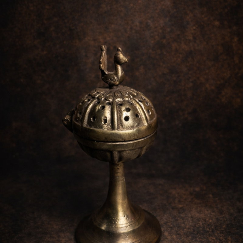Vintage Bronze Dhoopdaan (Traditional Incense Burner)