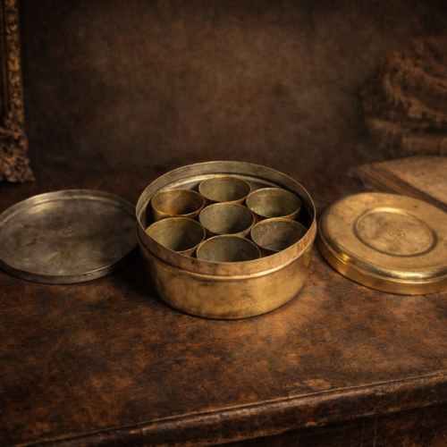 Vintage brass masala box
