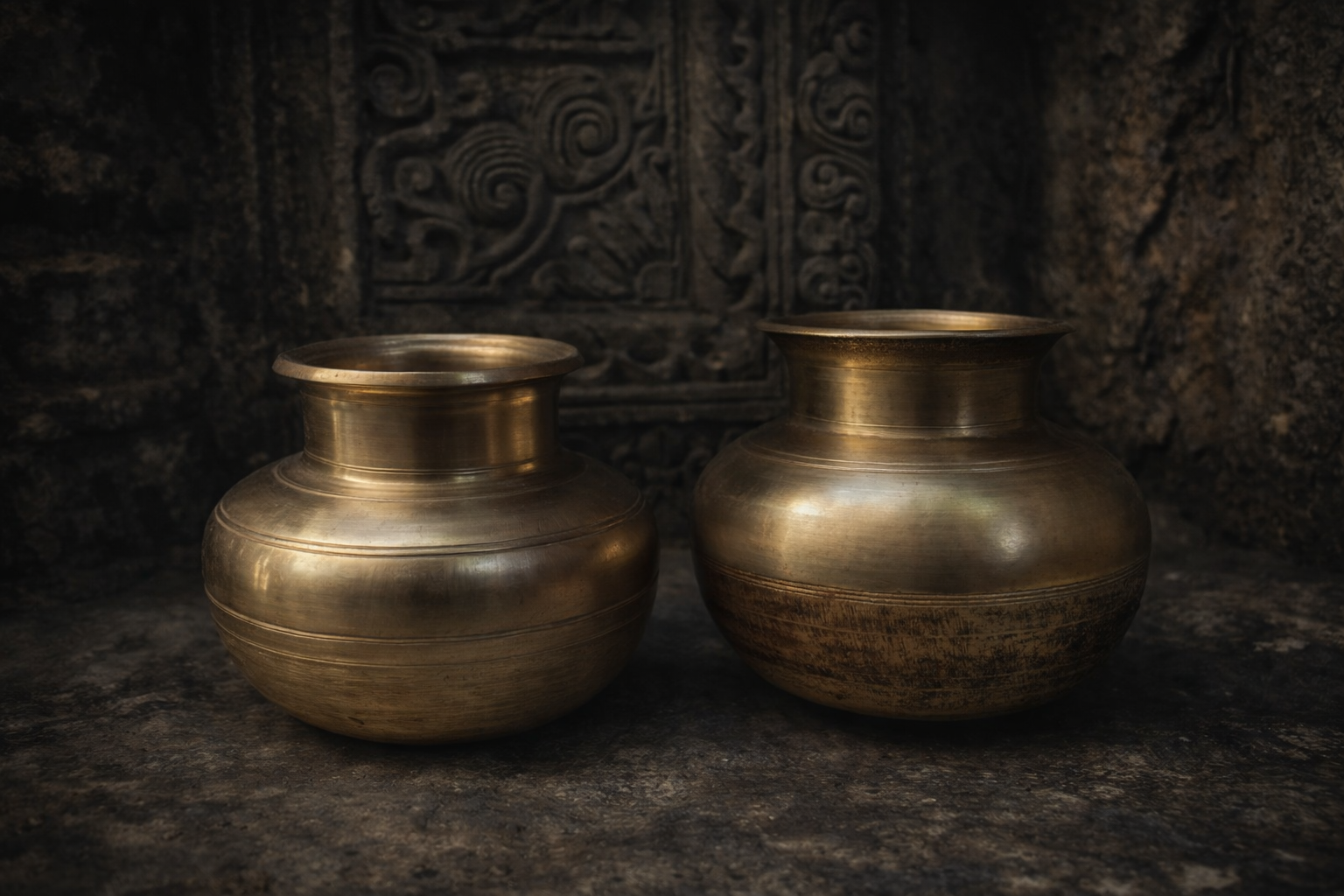 Vintage bronzee solid weight pot - Image 2