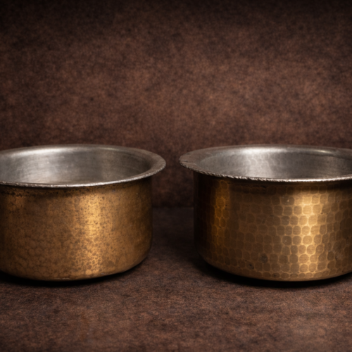 Antique Hand-Hammered Brass Bowls (Pair)