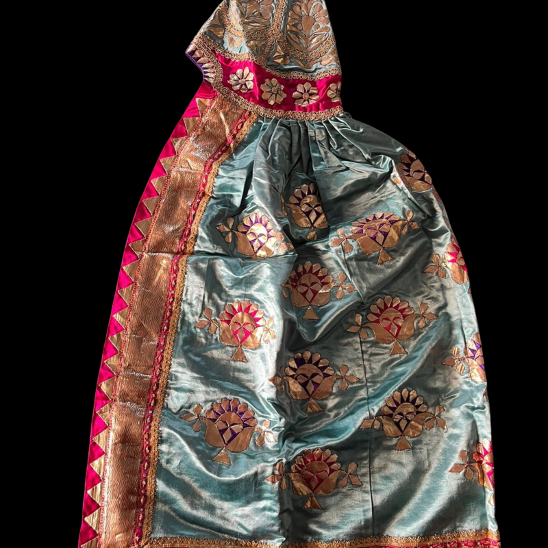 100+ Years Old Royal Silver Zari Baby Ceremonial Wrap