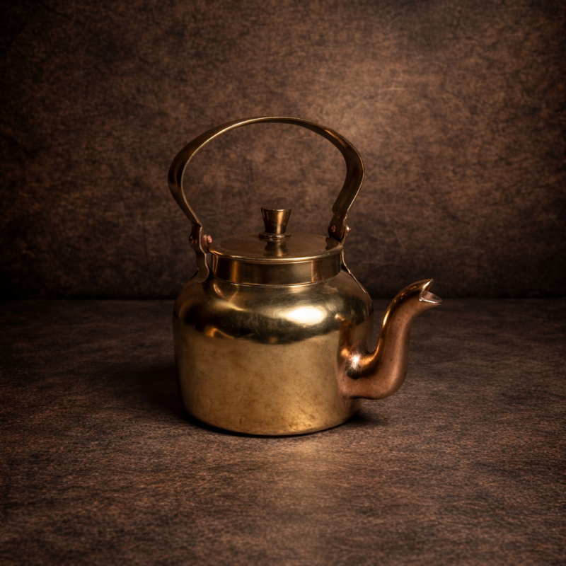Vintage Brass Tea Kettle