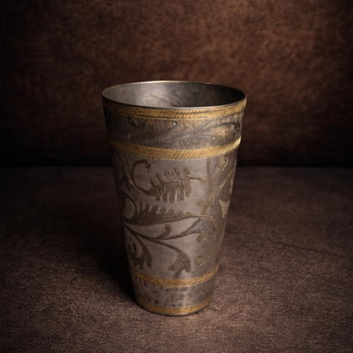 Vintage brass hand carving glass