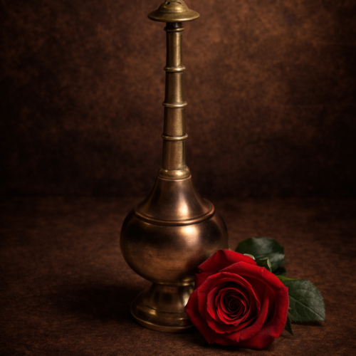 Antique brass rose water sprinkle bottle