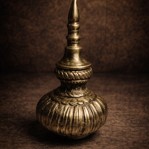 Vintage brass solid weight ink pot