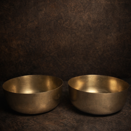 Vintage brass german silver  2 pcs bowls set