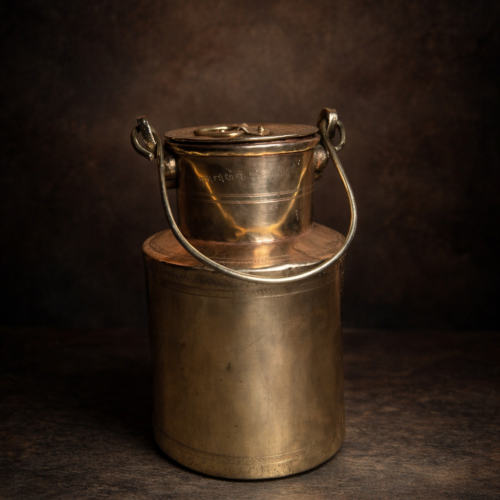 Vintage brass milk can