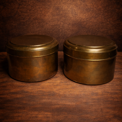Vintage brass 2 pcs boxes set