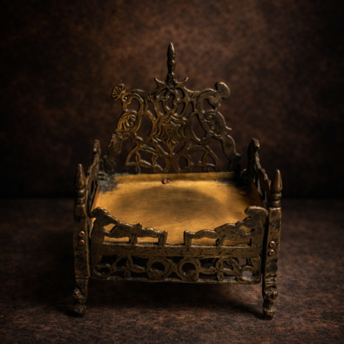 Vintage brass pooja singhasan