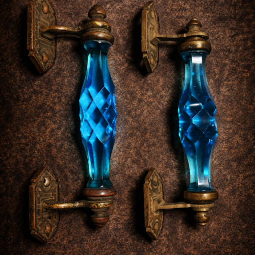 Vintage Cut Glass Door Handles (Pair)