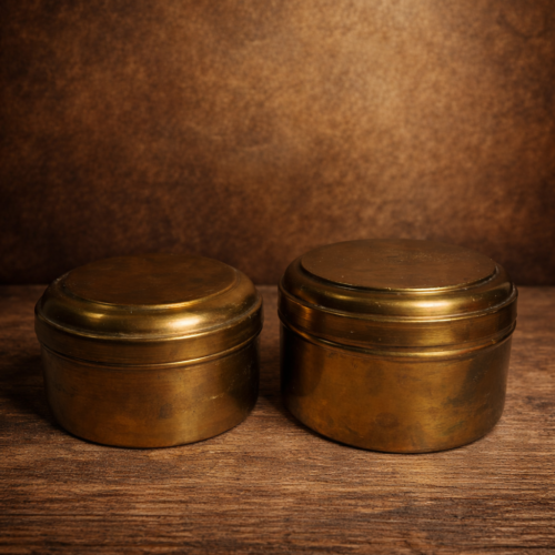 Vintage brass 2 pcs boxes set
