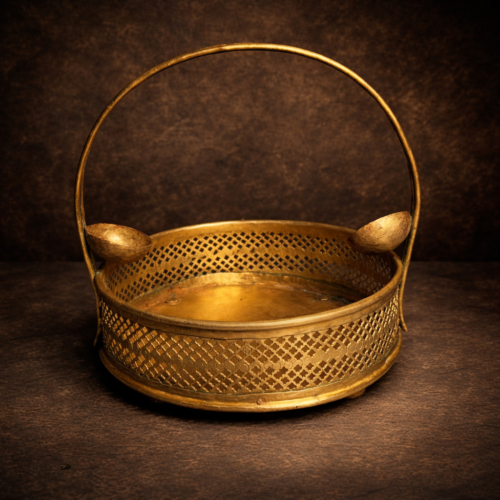 Vintage brass flower basket