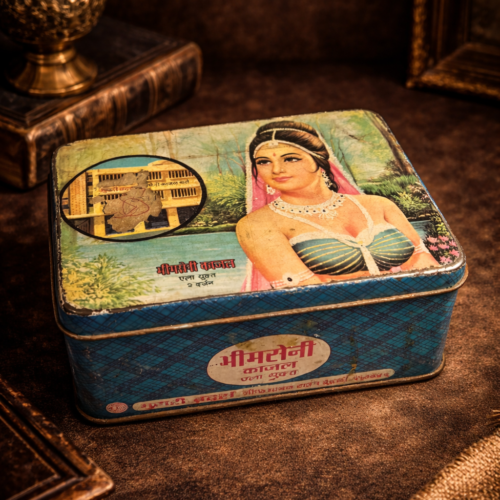 Vintage “Bimtoni Kajal” Tin Box (Lady Illustration Design)