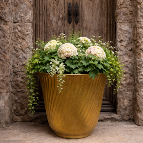 Large Vintage Brass Vase / Planter