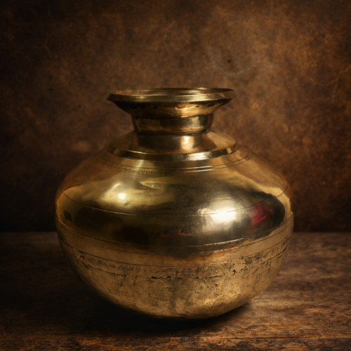 Vintage bronze solid weight pot