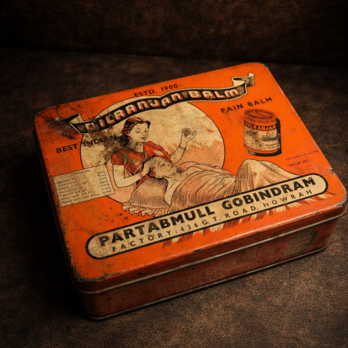Vintage “Dilranjan Balm” Tin Box (Partabmull Gobindram, Howrah)