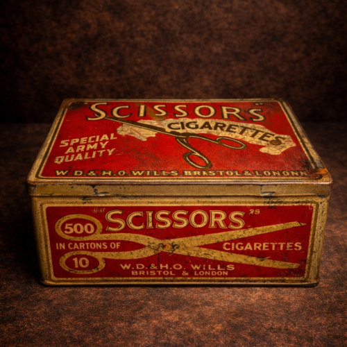 Rare Vintage Scissors Cigarettes Tin Box – W.D. & H.O. Wills Bristol & London