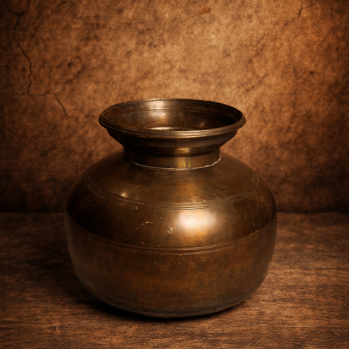 Vintage brass solid weight beautiful pot